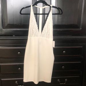 Lulus white lace mini dress